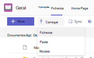 carregar ficheiros