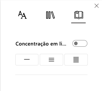 Captura de ecrã a mostra o foco da linha.
