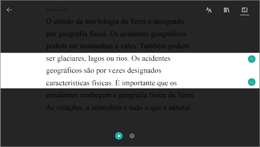 Captura de ecrã do ícone correesponding.