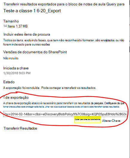 Transferir resultados