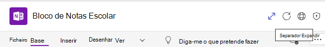 Captura de ecrã a mostrar o separador Expandir.