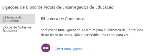 Crie ligações para pais e tutores que encaminhem para a Biblioteca de Conteúdos ao selecionar