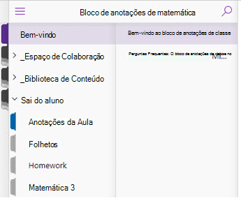 Bem-vindo, Espaço de Colaboração e Biblioteca de Conteúdos