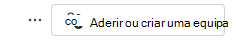 Captura de ecrã a mostrar a adesão à equipa.