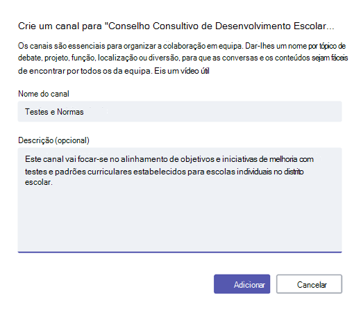 Criar um canal