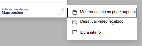 Captura de ecrã a mostrar as opções de visualização.