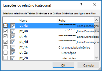 Opções de Ligações do Relatório de Segmentação de Dados a partir das Ferramentas de Segmentação > de Dados