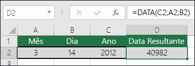 Função DATA exemplo 1