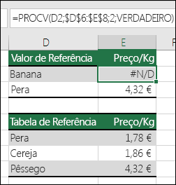 erro #N/D