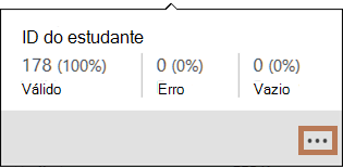 Pop-up dos valores de qualidade