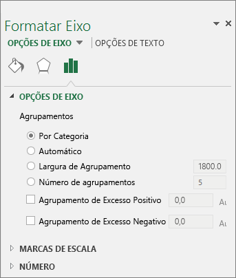 Painel de tarefas Formatar Eixo