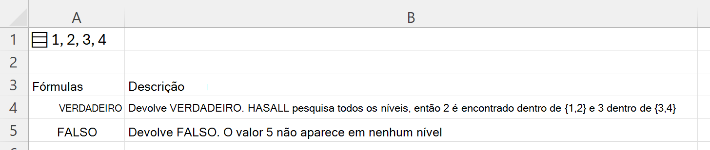 Utilizar HASALL para procurar dentro de uma matriz aninhada armazenada numa única célula