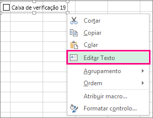 Editar o texto num controlo de formulário