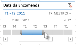 Alças de seleção de período de tempo
