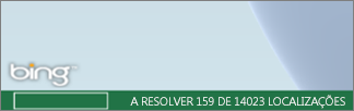 Estado do Power Map na barra do Bing