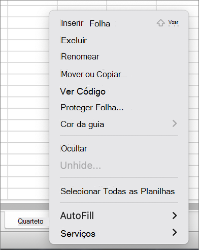 Menu Proteger Livro indisponível para MacOS