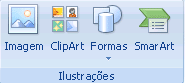 Grupo Ilustrações no separador Inserir