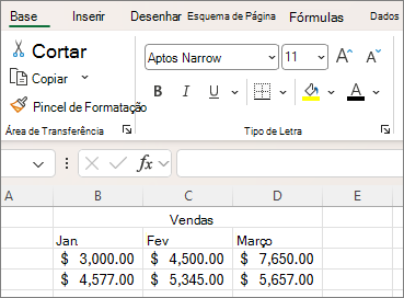 Captura de ecrã dos botões de configuração do tipo de letra no Friso.