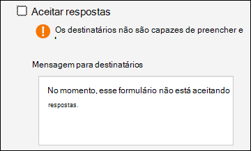 Definição Recolher respostas de formulários e questionários