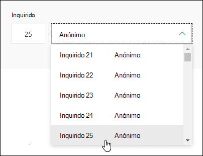 Introduza um número específico na caixa de pesquisa do inquirido para ver os detalhes da resposta do entrevistado no Microsoft Forms