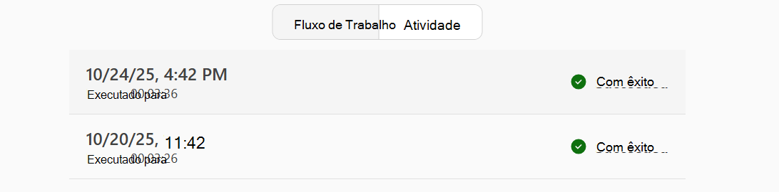 Captura de ecrã do ecrã de atividade.