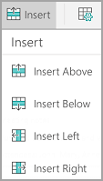 Menu Inserir do Android
