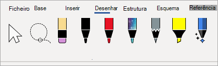 Canetas da Ferramenta de Desenho do Microsoft 365