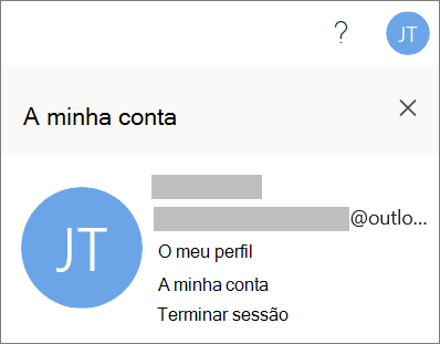 Apresenta a opção para Terminar Sessão no Office para a Web