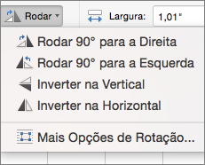 Menu Rodar Forma no Office para Mac