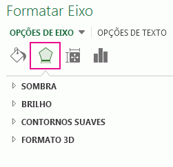 Separador Efeitos no painel Formatar Etiquetas de Dados