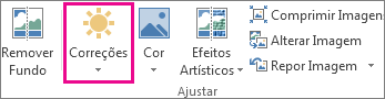Botão correções no separador Ferramentas de Imagem