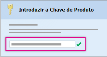 Introduzir a sua chave de produto