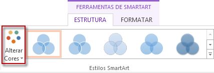 Opção Alterar Cores no grupo Estilos de SmartArt
