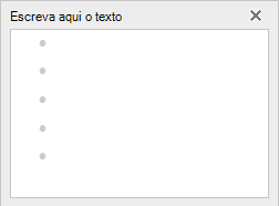 Adicionar texto ao gráfico SmartArt no editor de texto no lado esquerdo