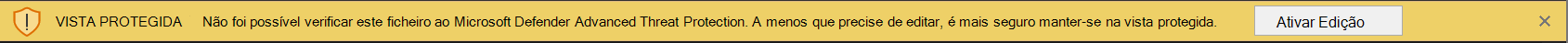 Captura de ecrã da barra de negócios do MDATP se ocorrer um erro ao analisar o ficheiro