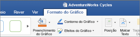 Uma imagem SVG selecionada ativa o separador Formato de Gráfico no friso