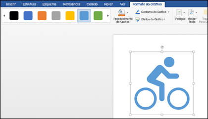 A galeria de estilos com um estilo azul claro aplicado a um gráfico de uma bicicleta