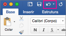 O comando Anular está realçado no friso.