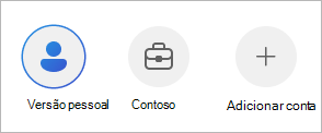 Alternar entre contas na aplicação OneDrive para dispositivos móveis