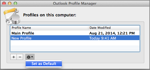 Set default profile