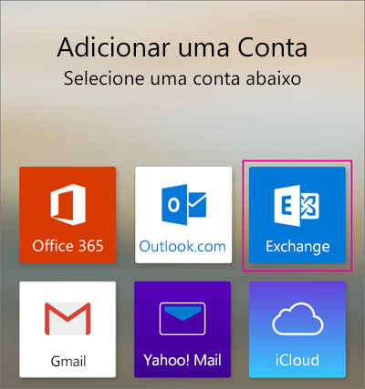 Adicionar uma conta Exchange