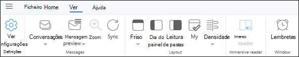 Separador Ver no novo Outlook para Windows