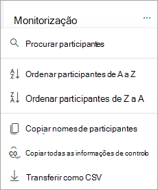Ordenar e procurar participantes
