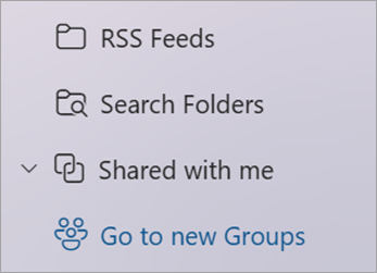 Na sua lista de pastas, selecione Ir para novos Grupos ou Ir para Grupos