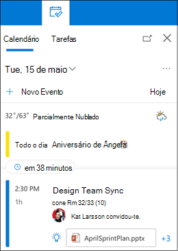 Vista de calendário O Meu