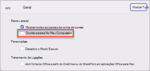 Painel Preferências
