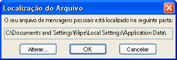 Caixa de diálogo Localização do Arquivo