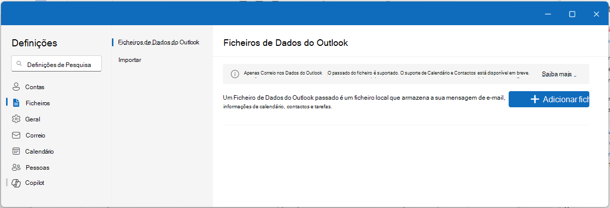 Abrir ficheiro PST