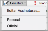 Menu Assinatura