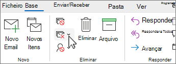 Limpar a seta para baixo da conversação selecionada no friso Clássico